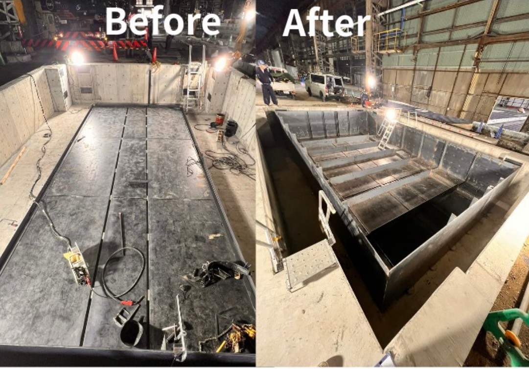 特注の鋼製枠（before:after）01